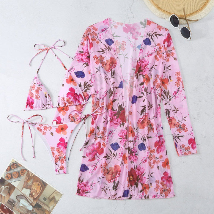 Damen Strandüberwurf mit floralem Design und leichtem Stoff Echo Archiv