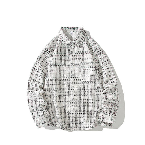 Herren Strukturierte Bouclé-Hemdjacke mit Karo-Jacquard und legerer Passform Echo Archiv