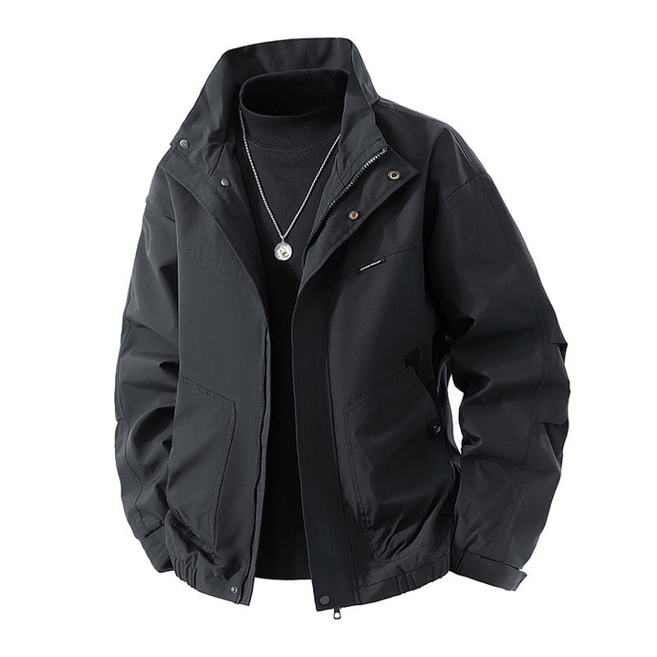 Herren Leichte technische Freizeitjacke mit Stehkragen, verdecktem Reißverschluss und elastischem Saum Echo Archiv