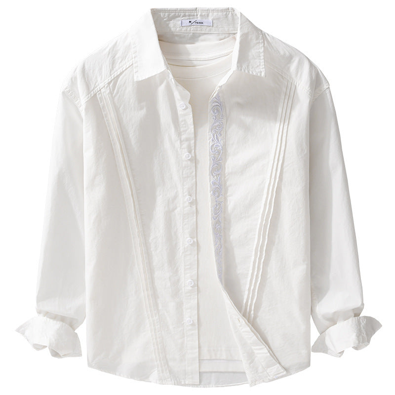 Damen Baumwollbluse mit Biesen, Stickdetail und Relaxed-Fit Echoarchiv