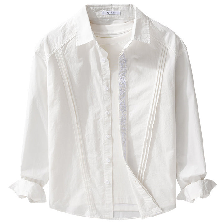 Damen Baumwollbluse mit Biesen, Stickdetail und Relaxed-Fit Echoarchiv