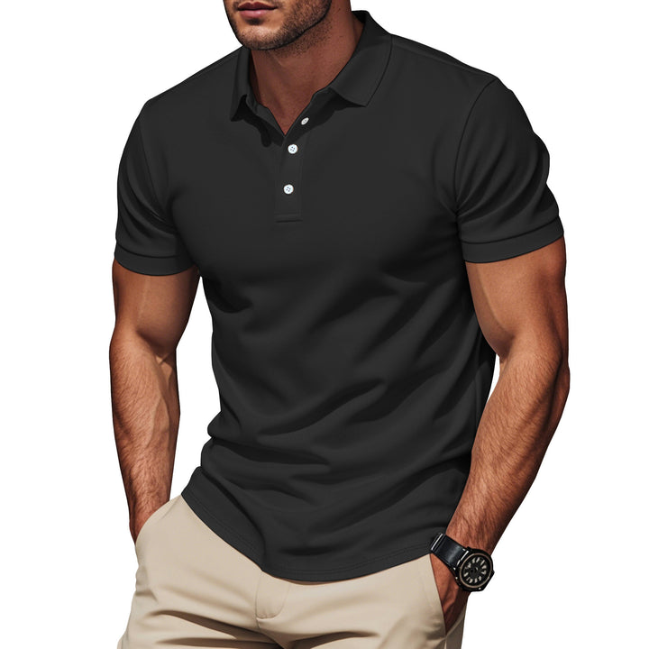 Herren nan Pima-Baumwoll-Polo mit Kentkragen, schmaler Silhouette und verstärkter Knopfleiste Echo Archiv