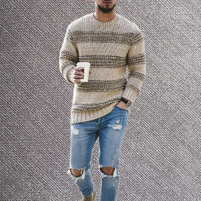 Herren Strickpullover mit strukturiertem Muster und modernem Schnitt Echoarchiv