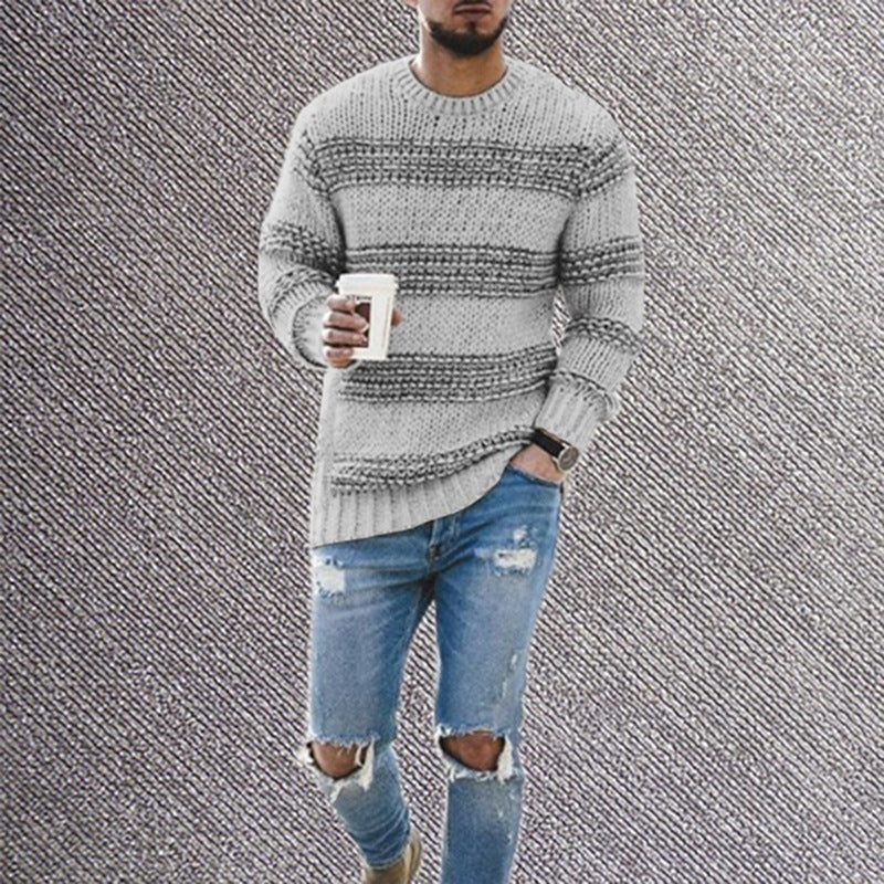 Herren Strickpullover mit strukturiertem Muster und modernem Schnitt Echoarchiv