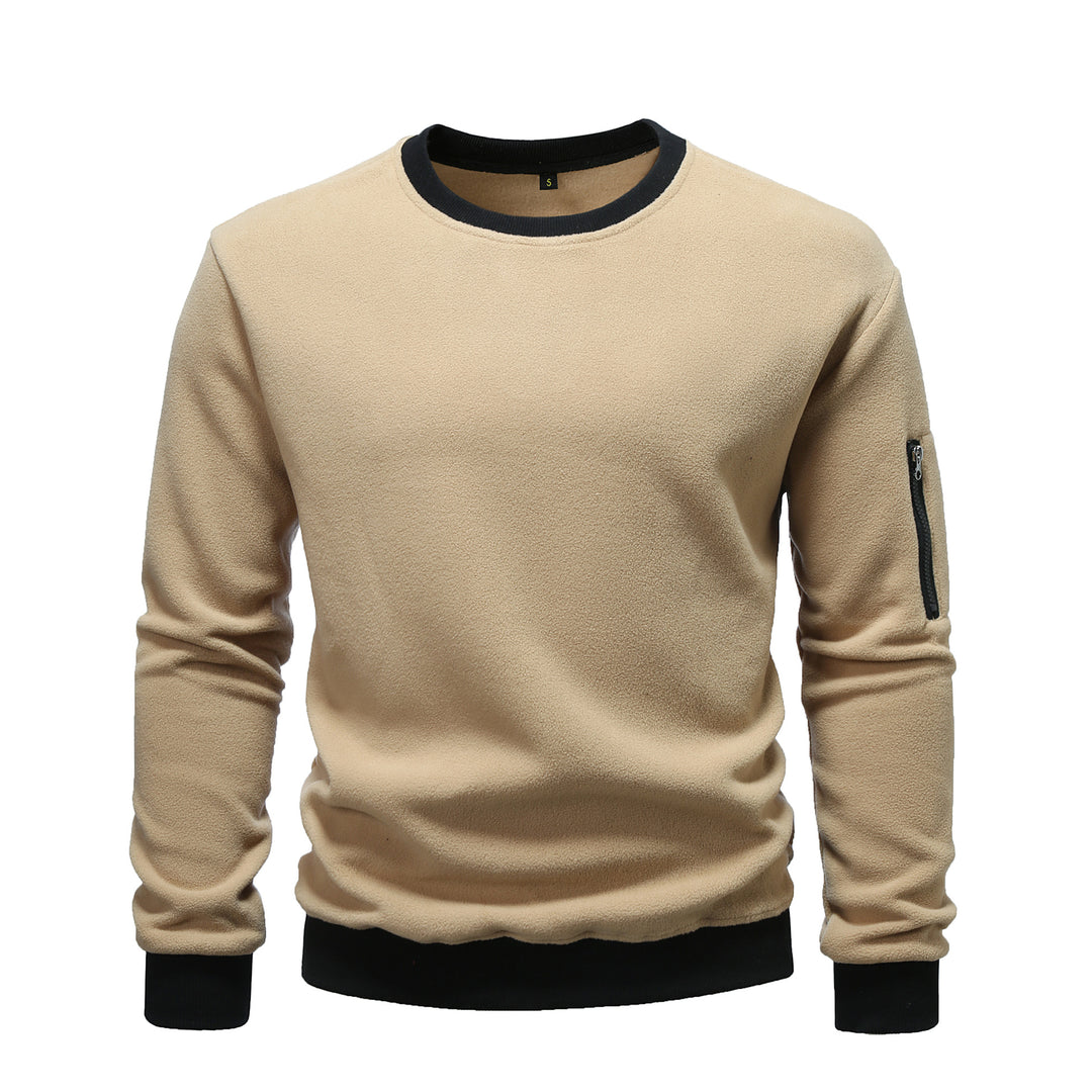 Herren kuscheliger Fleece-Pullover mit Reißverschlusstasche Echoarchiv