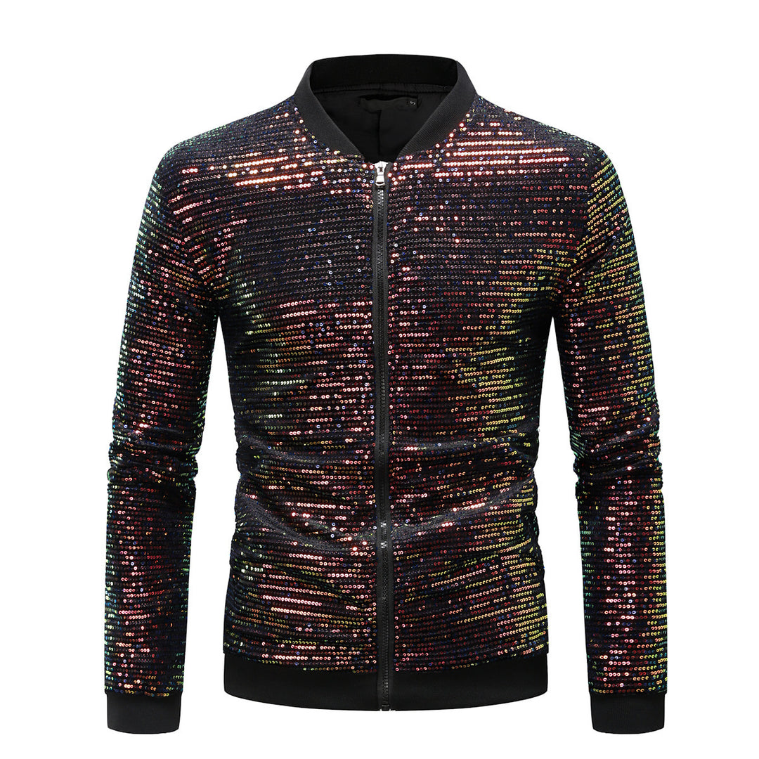 Herren Funkelnde Paillettenjacke im modernen Bomber-Stil Echoarchiv