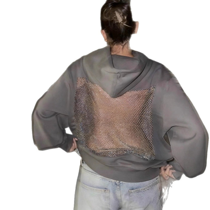 Damen nan Kapuzensweatshirt mit transparenter bestickter Rückenpartie Echo Archiv
