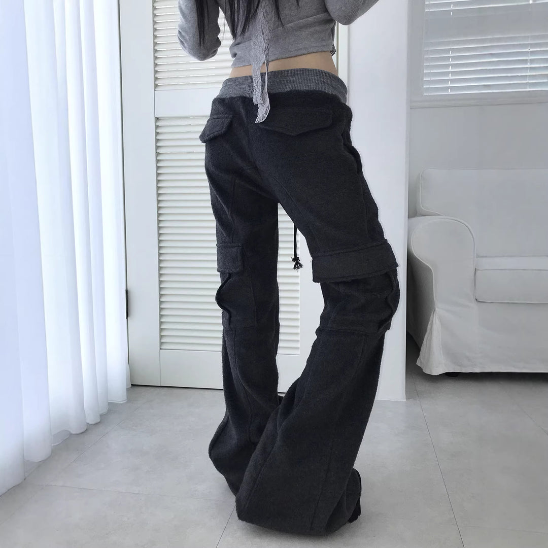 Damen Ausgestellte Cargo-Loungehose mit hohem Bund und Kordelzug Echo Archiv
