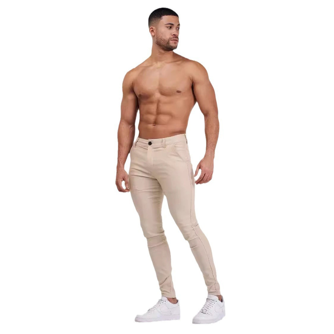 Herren eng anliegende Chinohose mit elastischem Bund und stylishem Design Echoarchiv