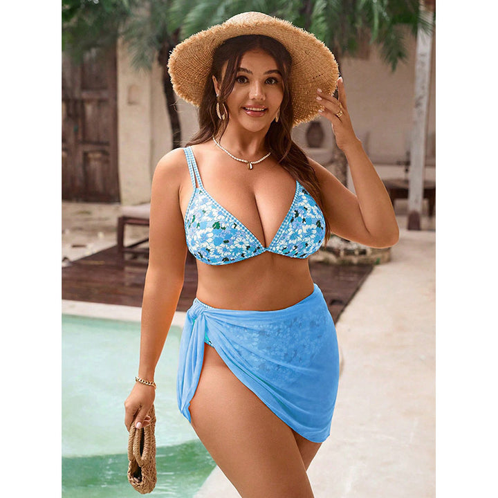 Damen Bikiniset mit floralen Akzenten und modischem Wickeltuch Echo Archiv