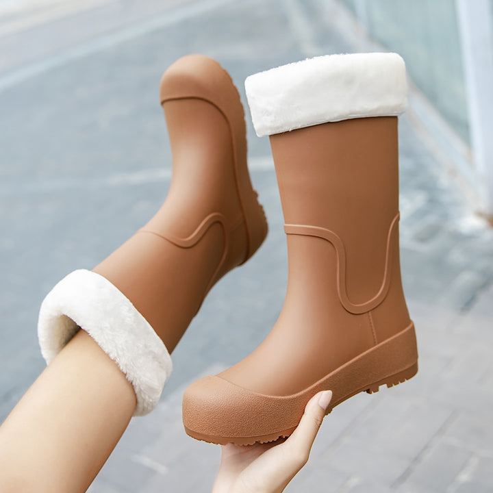 Damen Mittelhohe wasserdichte Gummistiefel mit griffiger Profillaufsohle Echoarhiv