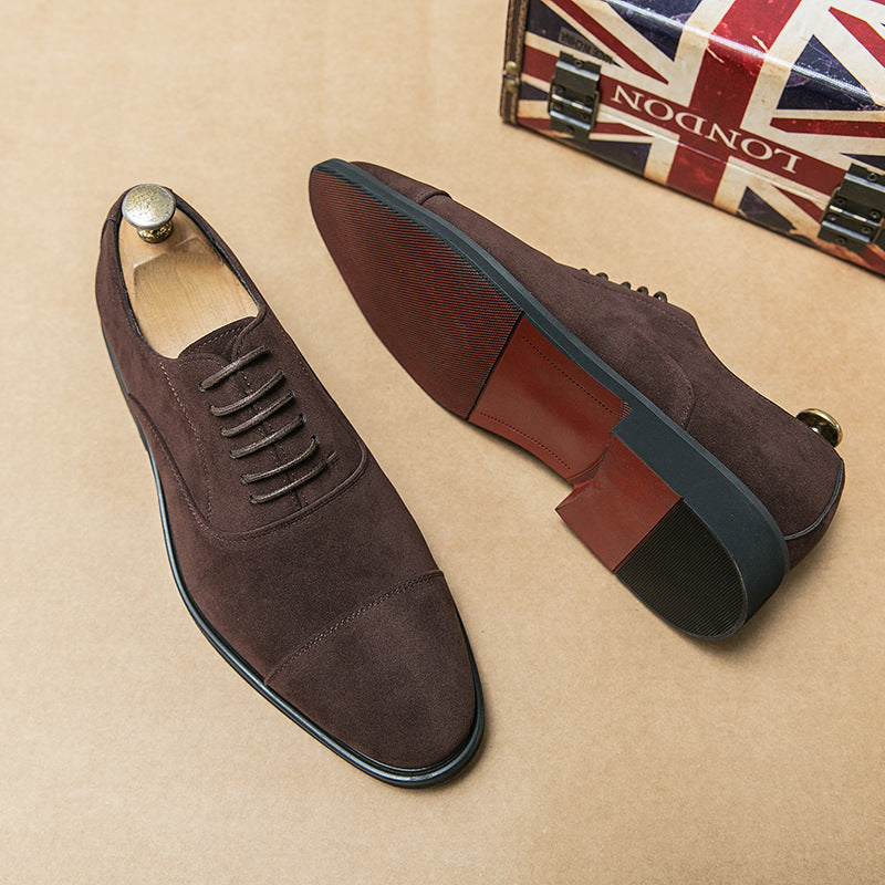 Herren elegante Veloursleder Oxford-Halbschuhe mit Kaptoefen-Detail, gepolstertem Komfortfußbett und rutschfester Gummisohle Echo Archiv