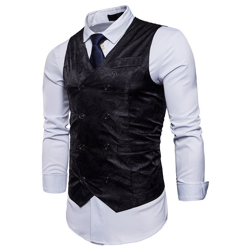 Herren elegante doppelt geknöpfte Jacquard-Weste Echoarchiv