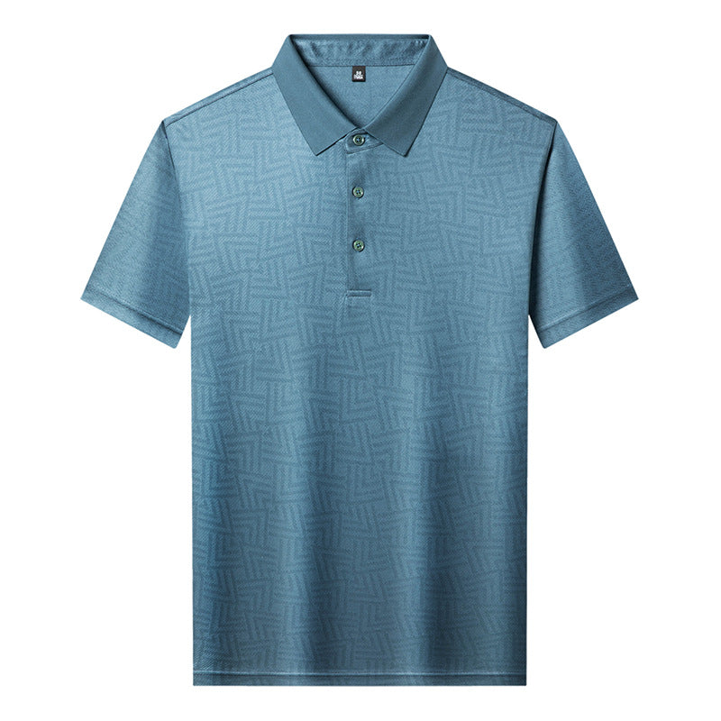 Herren sportliches Poloshirt mit modernem grafischen Muster Echoarchiv