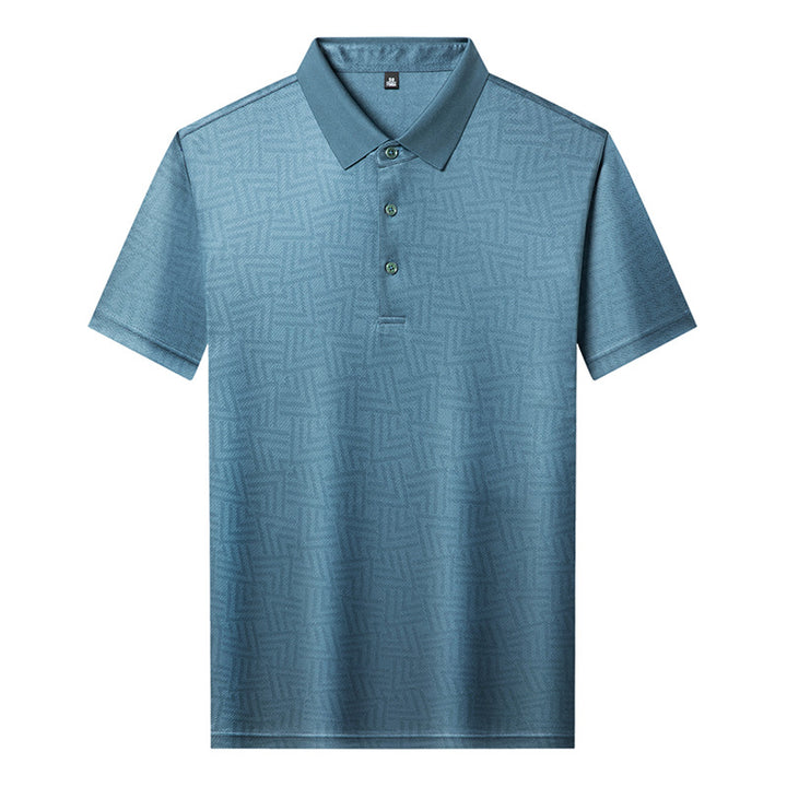 Herren sportliches Poloshirt mit modernem grafischen Muster Echoarchiv