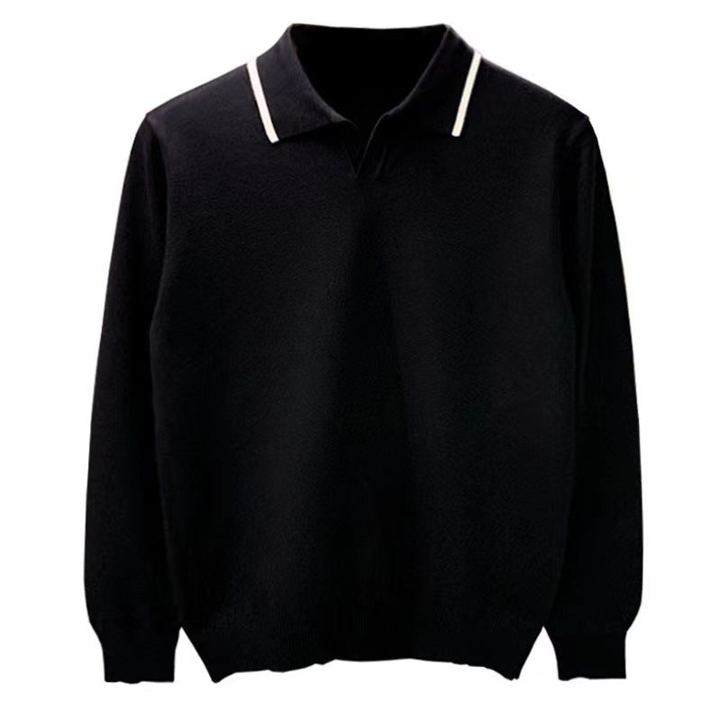 Herren Elegantes Langarm Poloshirt Echo Archiv