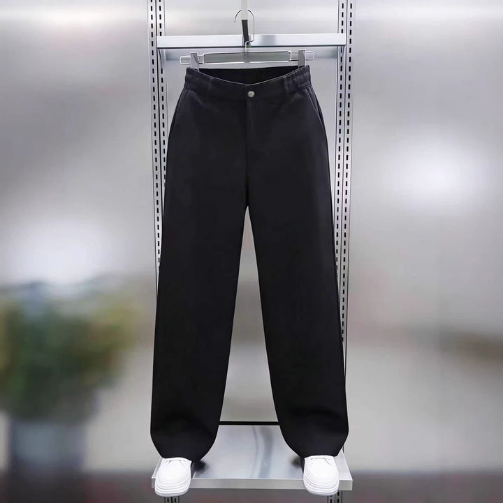 Herren Weite Twillhose mit hohem Bund, elastischem Rückenbund und geradem Bein Echo Archiv