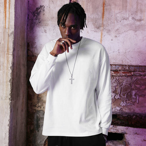 Unisex Oversized Langarm-Basicshirt aus Bio-Baumwolle mit Rundhalsausschnitt Echo Archiv