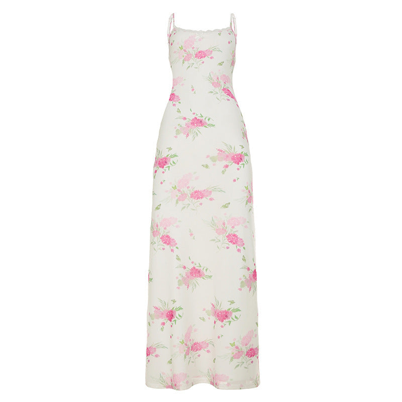 Damen Maxikleid mit floralem Design und eleganten Spaghettiträgern Echo Archiv