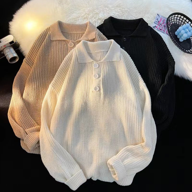 Damen Gemütlicher Strickpullover mit Knopfleiste – Mavelle