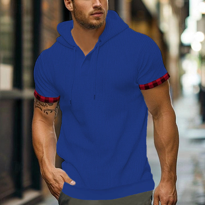 Herren modernes Kapuzenshirt mit strukturiertem Design und kontrastierenden Ärmeln Echoarchiv