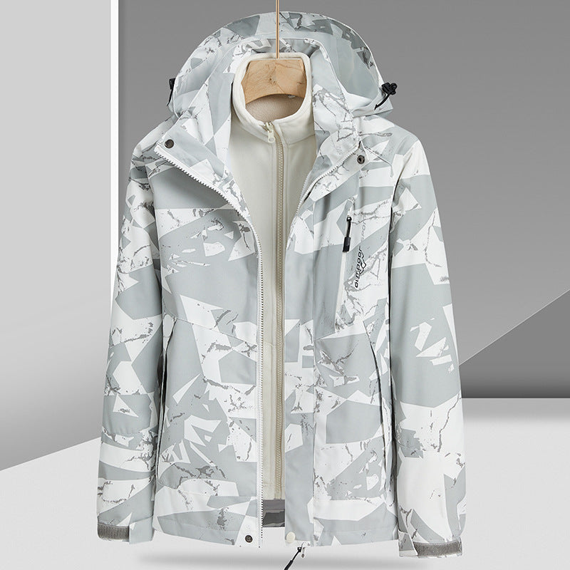 Herren Wasserabweisende Outdoor-Jacke mit integrierter Fleece-Innenjacke Echo Archiv