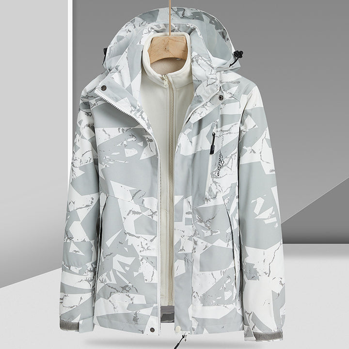 Herren Wasserabweisende Outdoor-Jacke mit integrierter Fleece-Innenjacke Echo Archiv