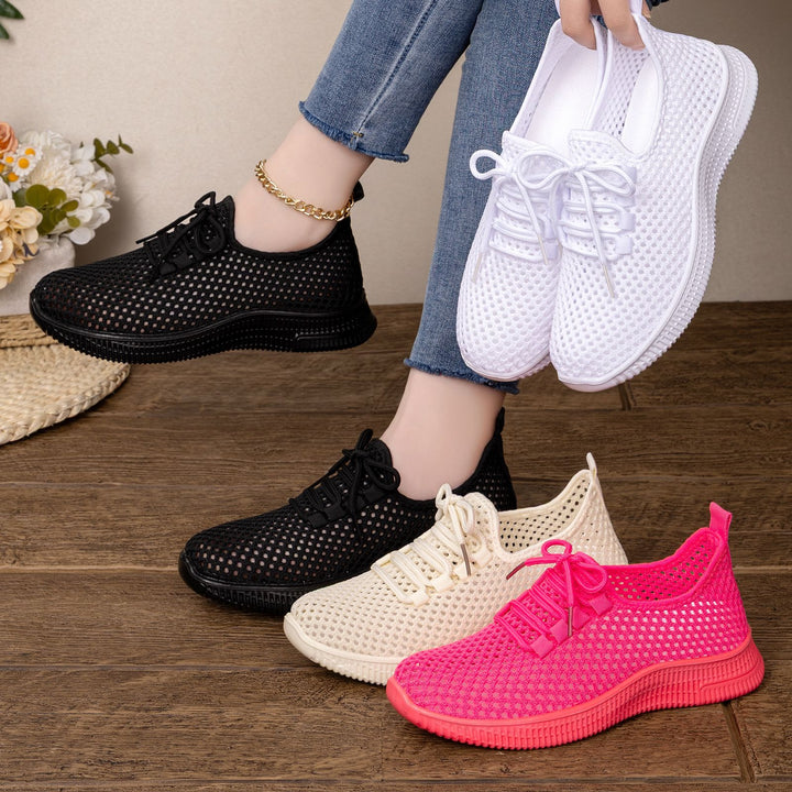 Damen nan atmungsaktiver Mesh-Slip-On Sneaker mit elastischer Schnürung und flexibler Profilsohle Echo Archiv