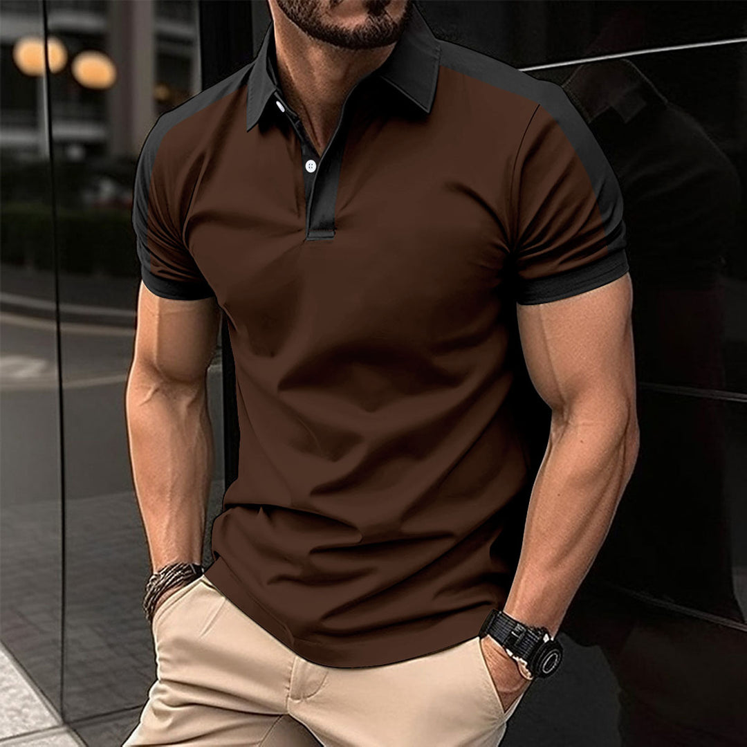 Herren sportliches Polohemd mit modernen Kontrastelementen Echoarchiv