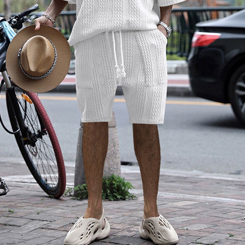 Herren Shorts mit Strukturmuster und elastischem Bund Echoarchiv