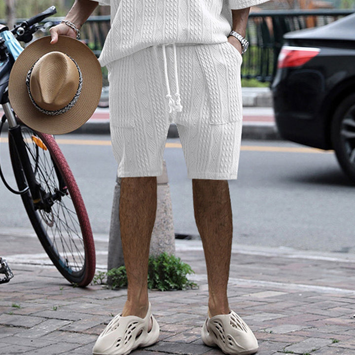 Herren Shorts mit Strukturmuster und elastischem Bund Echoarchiv