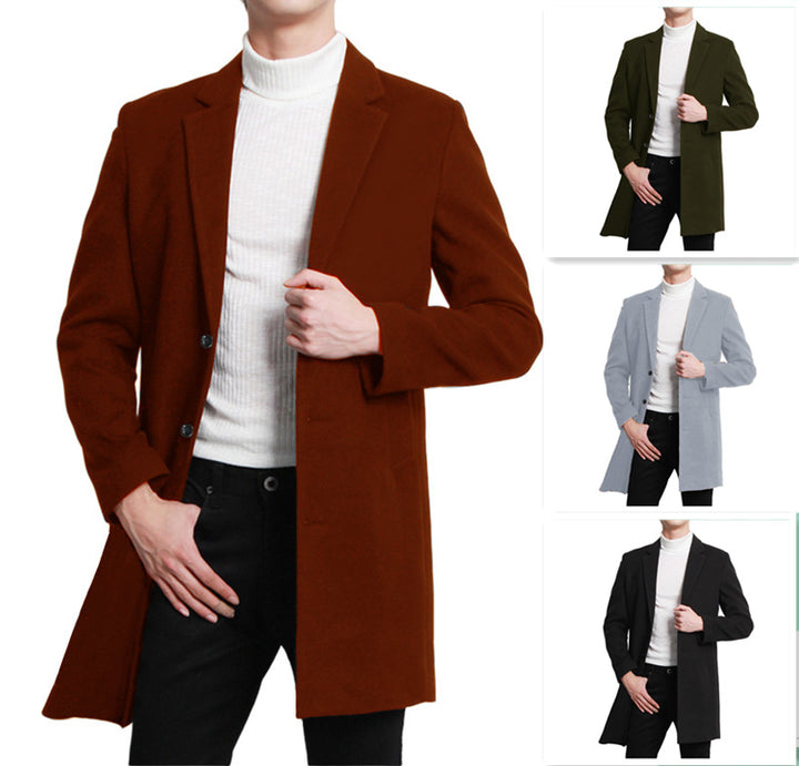 Herren eleganter Langblazer mit schmalem Schnitt und praktischen Taschen Echoarchiv