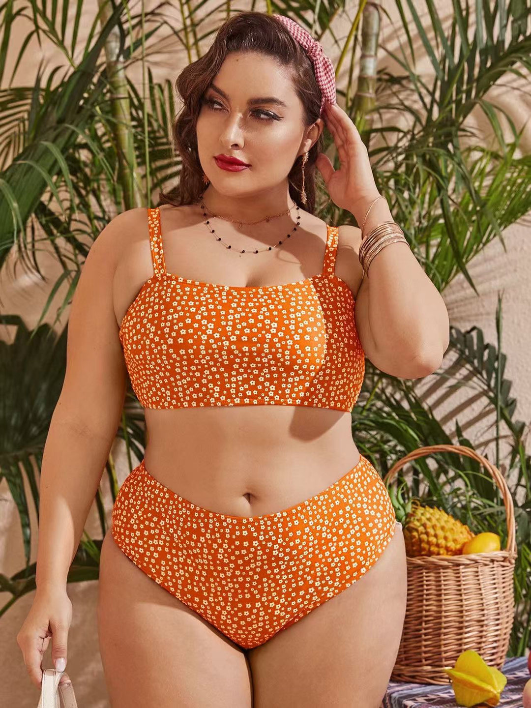 Damen Hochgeschnittener Bikini mit verspieltem Punktedesign Echo Archiv