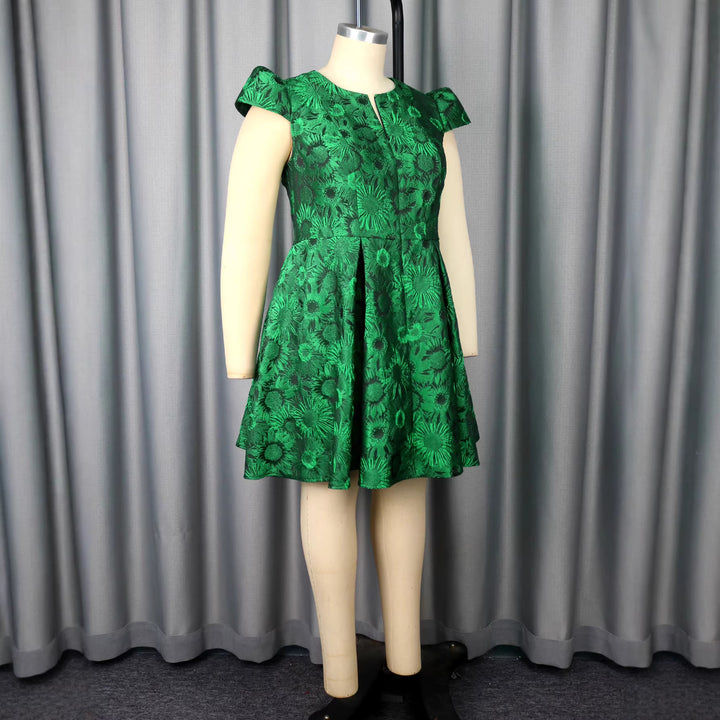 Damen A-Linien Kleid mit floralen Mustern und Wickeloberteil Echo Archiv
