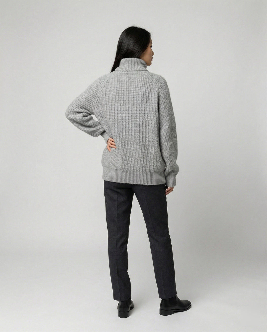 Damen Kuscheliger Rollkragenpullover aus weicher Baumwolle Echoarchiv