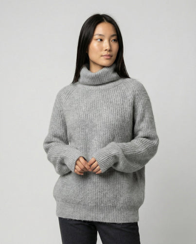 Damen Kuscheliger Rollkragenpullover aus weicher Baumwolle Echoarchiv