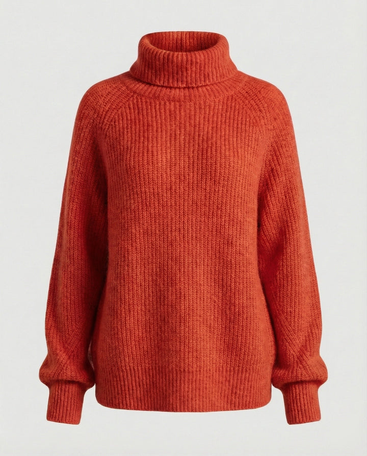 Damen Kuscheliger Rollkragenpullover aus weicher Baumwolle Echoarchiv