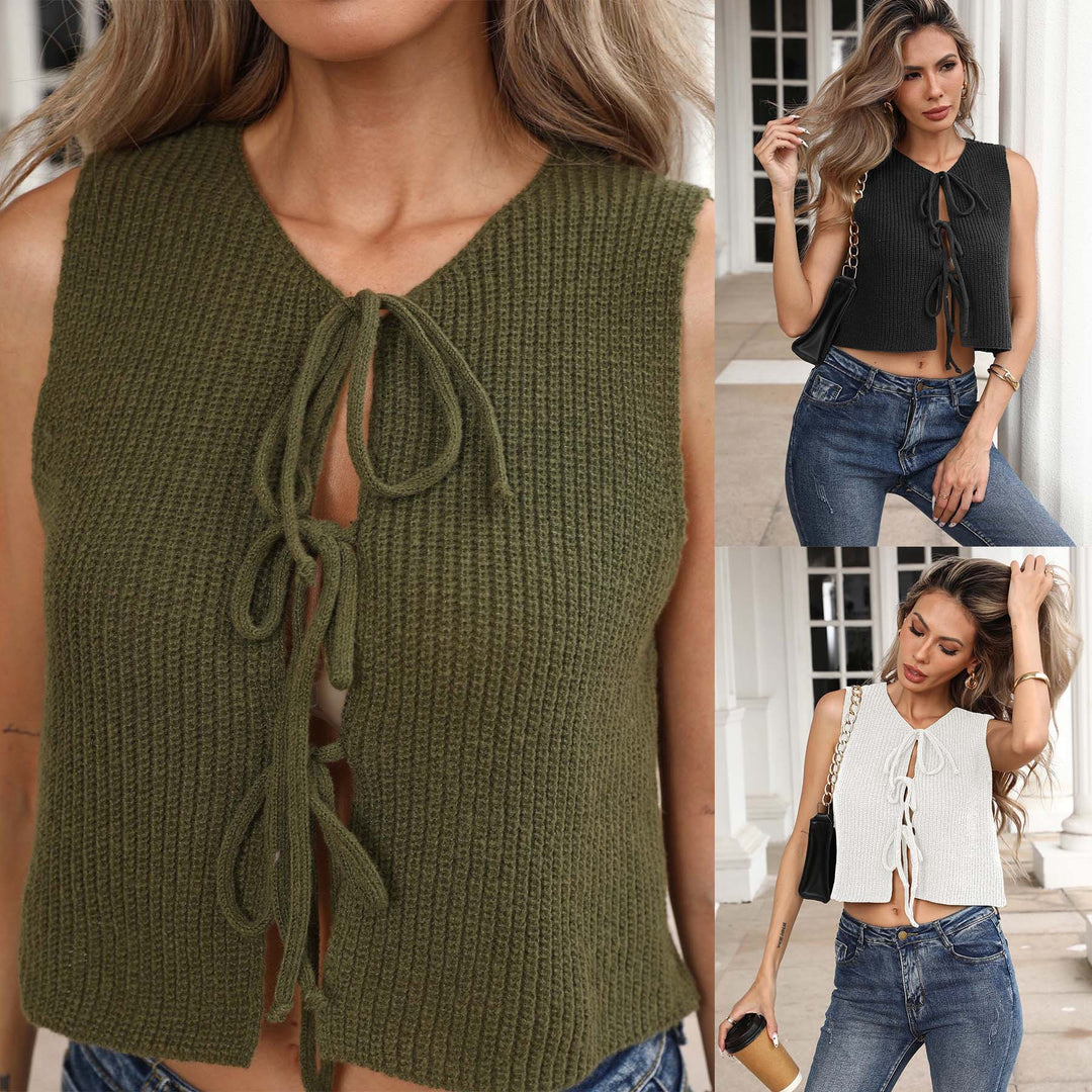 Damen lässiges Crop-Top mit Schleifenbindung Echo Archiv