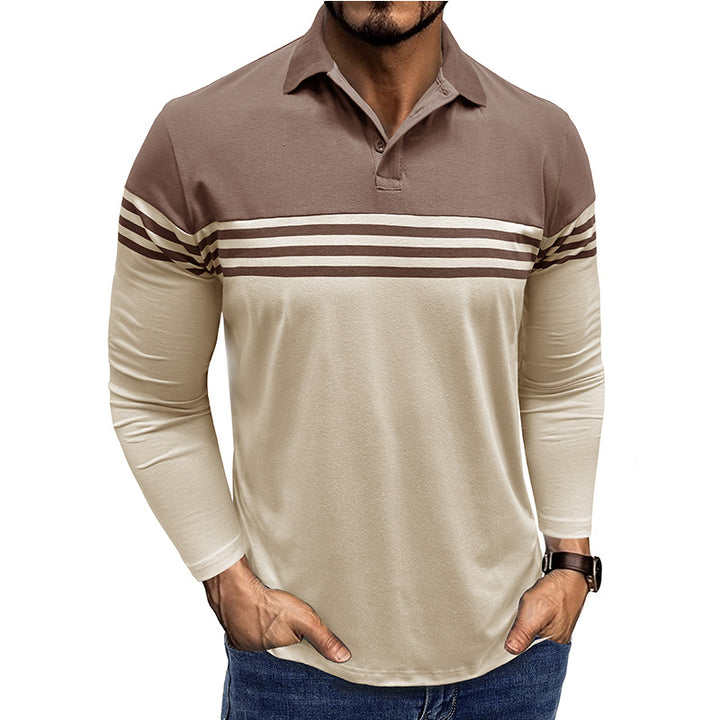 Herren Polo-Shirt mit modischem Streifenmuster Echoarchiv