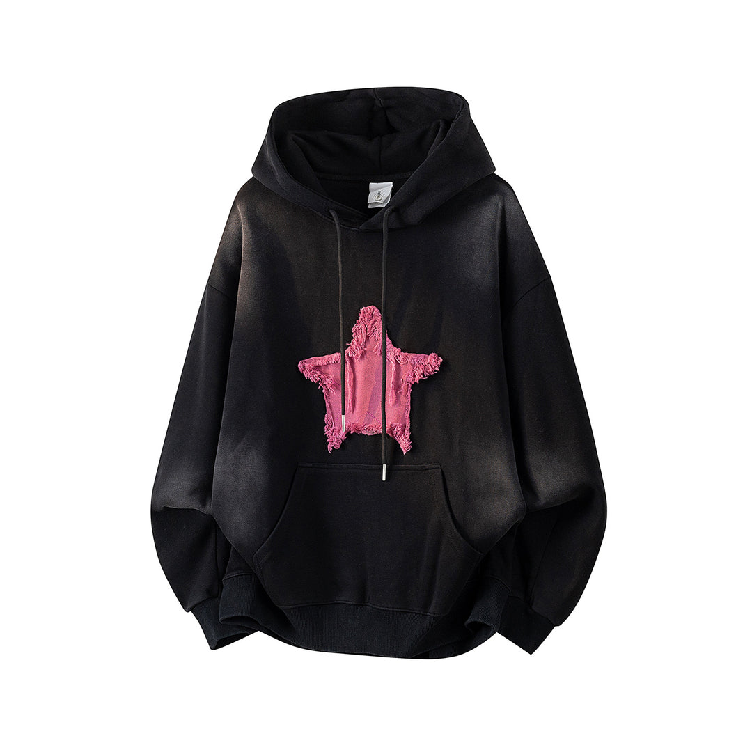 Unisex Oversize Kapuzenpullover mit handschriftlichem Grafik-Print, Kängurutasche & geripptem Saum Echoarchiv
