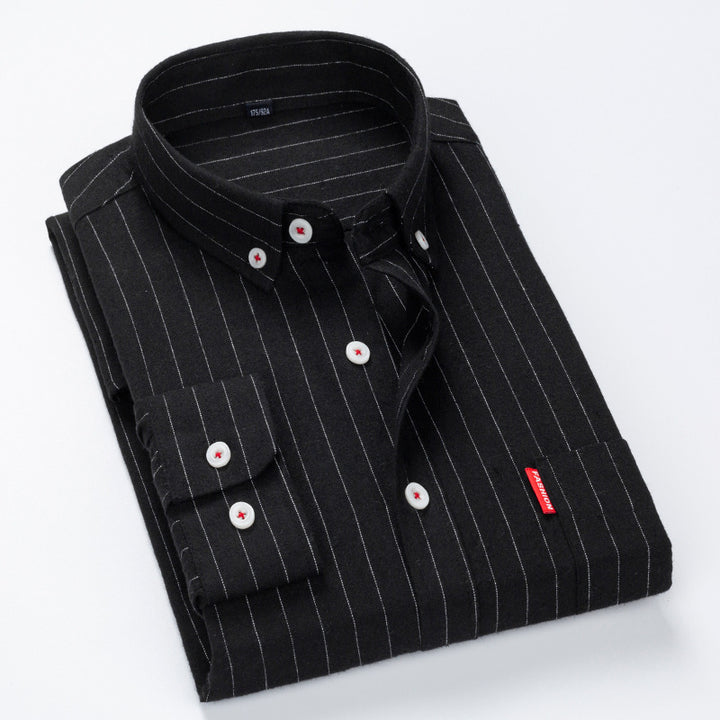 Herren Elegantes Langarmhemd mit feinstem Streifenmuster Echoarchiv