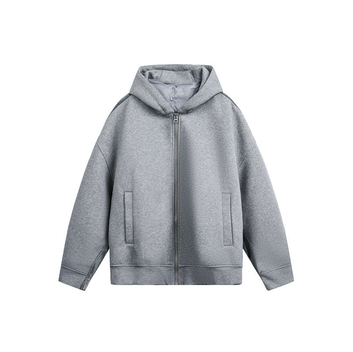 Unisex Oversize Kapuzen‑Sweatjacke mit Reißverschluss, Eingrifftaschen und gefütterter Kapuze Echoarchiv