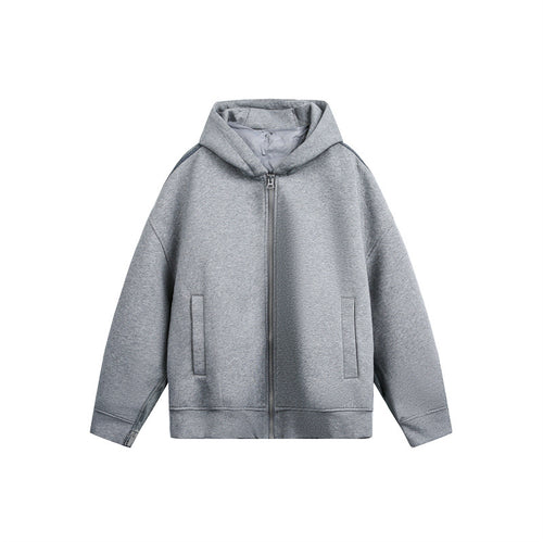 Unisex Oversize Kapuzen‑Sweatjacke mit Reißverschluss, Eingrifftaschen und gefütterter Kapuze Echoarchiv
