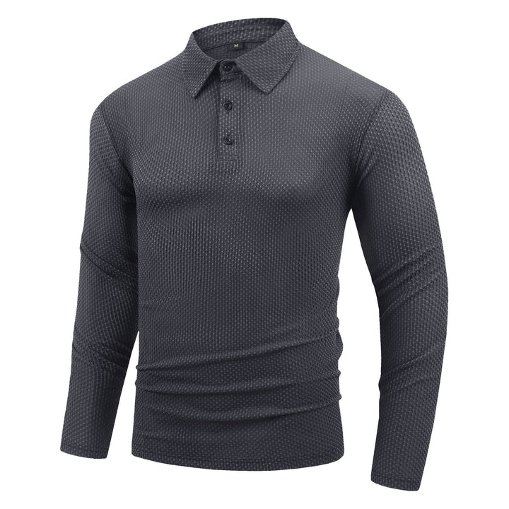 Herren Langarm Poloshirt mit strukturiertem Gewebe Echoarchiv