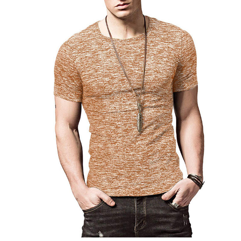 Herren Freizeit T-Shirt mit meliertem Design und Rundhalsausschnitt Echoarchiv