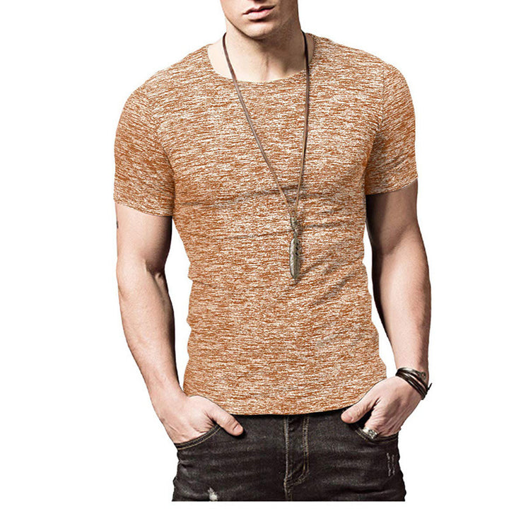 Herren Freizeit T-Shirt mit meliertem Design und Rundhalsausschnitt Echoarchiv