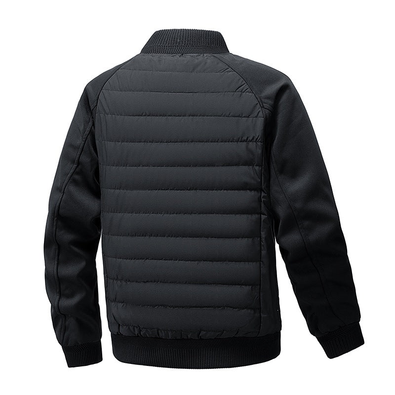 Herren Gepolsterte Stepp-Bomberjacke mit Raglanärmeln, Rippbündchen & Reißverschluss Echoarchiv