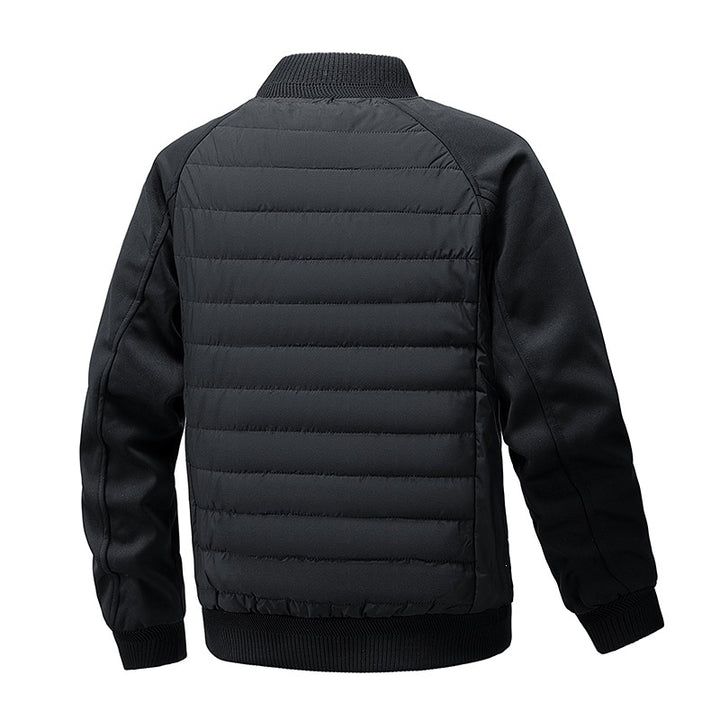 Herren Gepolsterte Stepp-Bomberjacke mit Raglanärmeln, Rippbündchen & Reißverschluss Echoarchiv