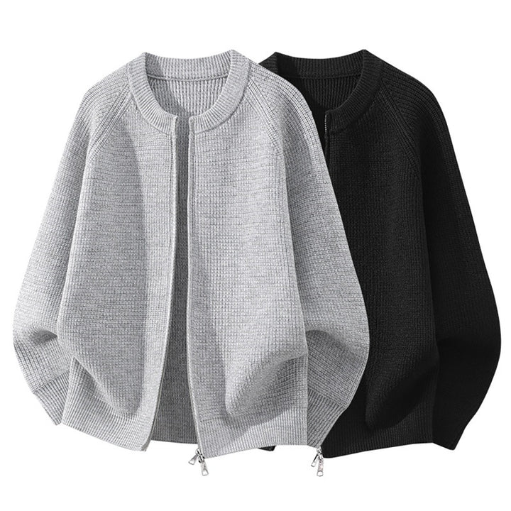 Damen Oversize-Strickcardigan mit Rundhals, Raglanärmeln und Zwei-Wege-Reißverschluss Echoarchiv