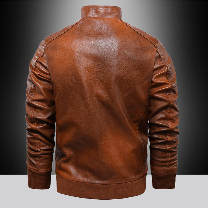 Herren Kunstleder-Pilotenblouson mit Reißverschluss, Brusttaschen und Rippbündchen Echoarchiv